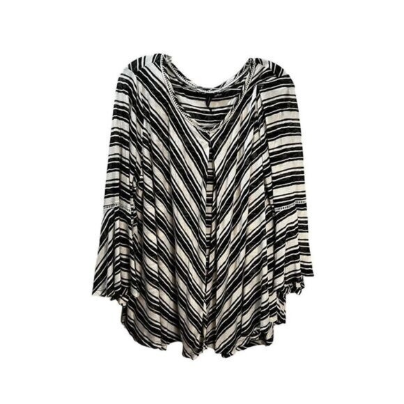 NWOT NEW DIRECTIONS Striped Surplice Tunic XL - Picture 1 of 5